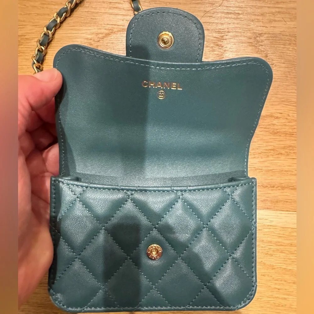 CHANEL Mini Quilted Top Handle Coin Purse GORGEOUS!‎